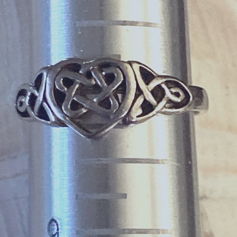 Lovely FAS Celtic weave sterling silver band ring